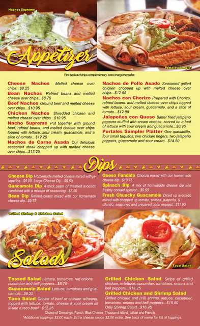 Los portales store menu